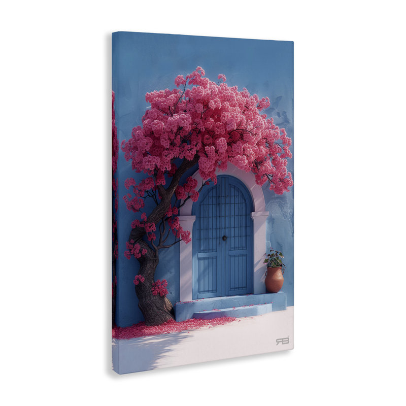 Art mural sur toile porte d'arbre circulaire par RB, H 45 po x l 30 po