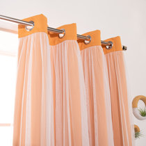 Exclusive Home Sateen Twill Woven Blackout Grommet Top Curtain Panel Pair, Mecca Orange, 52x108