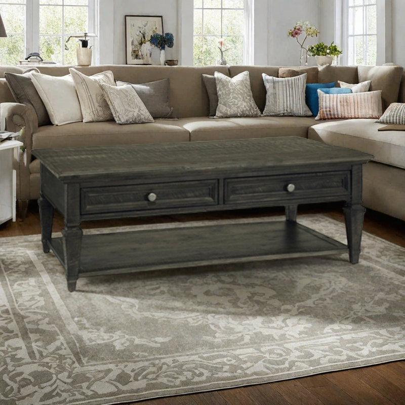 Table basse American American, Noir, noir, noir, noir, H 17,7 po x L 47,2 po x l 27,6 po