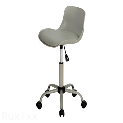 Fauteuil de bureau juvénile en métal blanc aspect cuir blanc, hauteur réglable, pivotant, ergonomique, bureau d'ordinateur, contemporain moderne