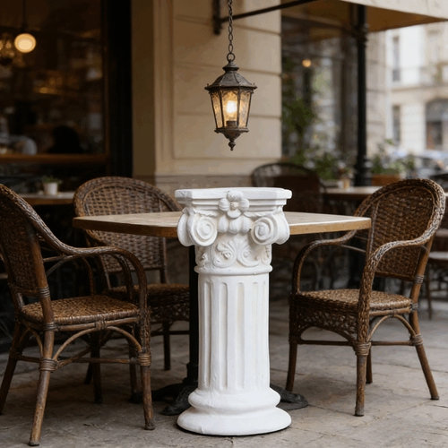 Colonne de jardin décorative, colonne romaine blanche rétro élégante de style grec antique de 15 po, convient à la décoration de jardin, convient aux mariages et aux tables de salle à manger, polyvalente pour une utilisation intérieure / extérieure, parfaite