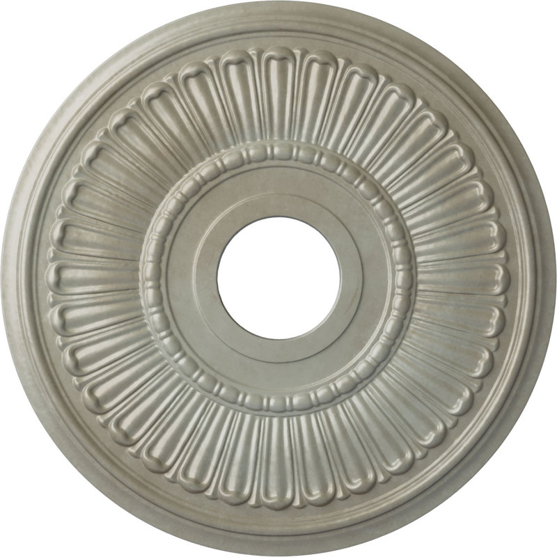 Endurathane Melonie Ceiling Medallion, 16"OD x 3 5/8"ID x 3/4"P (Fits Canopies up to 6 3/8"), Hand-Painted Flash Gold Finish