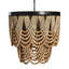 Lustre perlé en bois à 2 niveaux-384460894