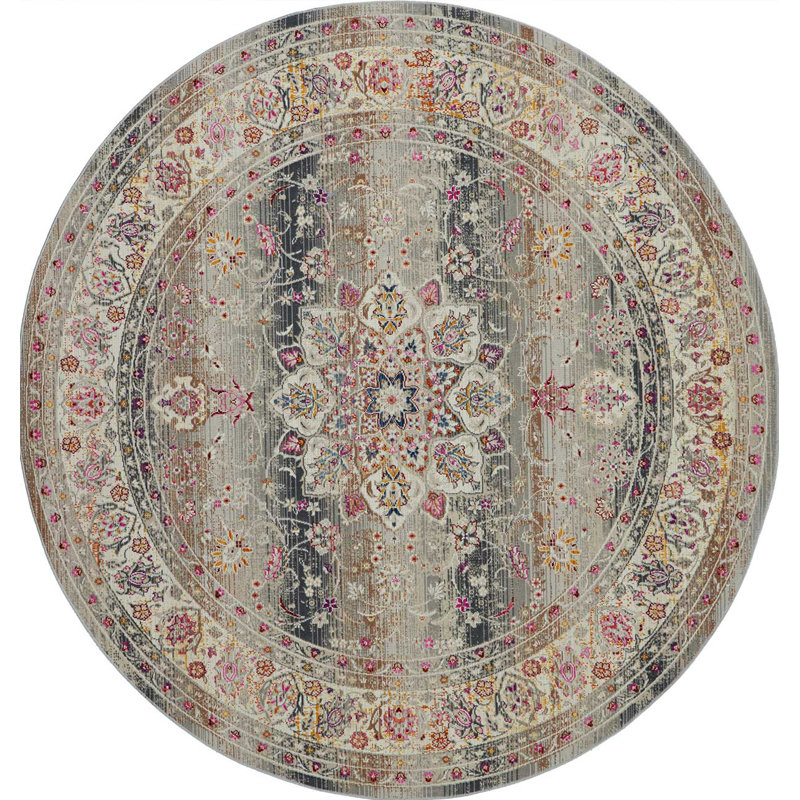 Deonna Floral Area Rug, Round 115 cm