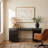 Bayline Tempered Glass Iron Executive Desk