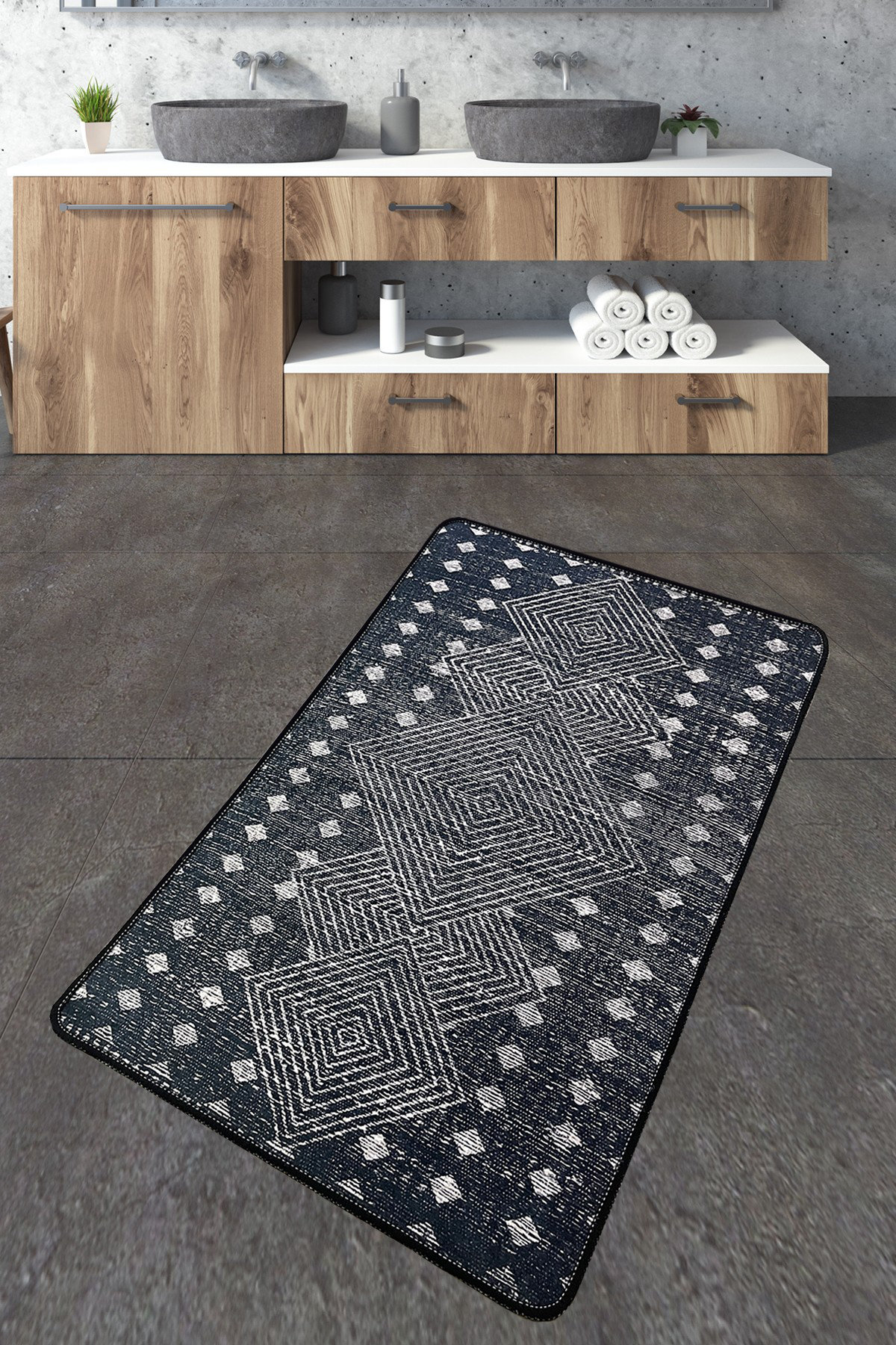 Dundee Deco Falkirk Velindre Plastic / Acrylic Bath Mat with Non