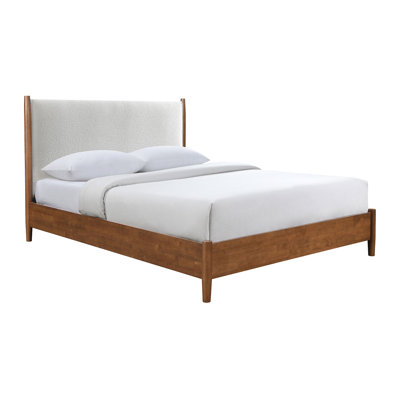 Grand lit, noyer / beige