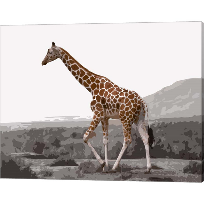 «Pop of Color Lone Giraffe» par Color Me Happy, art mural sur toile