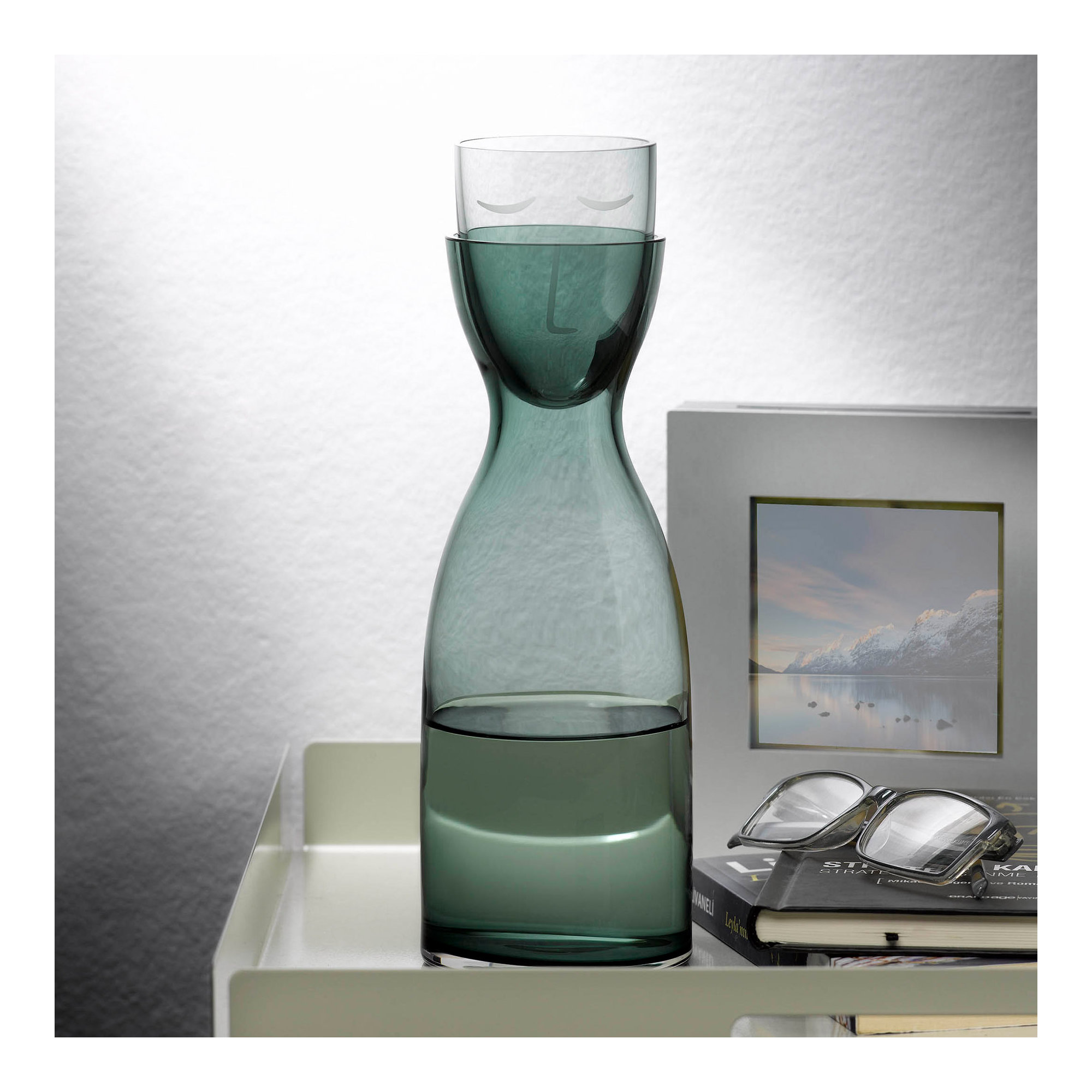 Mr. Mrs. Pitcher, 9.25" H x 3.5" W x 3.5" D, Green