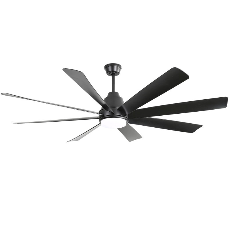 Ventilateurs de plafond de 72 pouces avec lumières et télécommande et moteur à 6 vitesses CC pour le salon - noir, Blanc/Noir