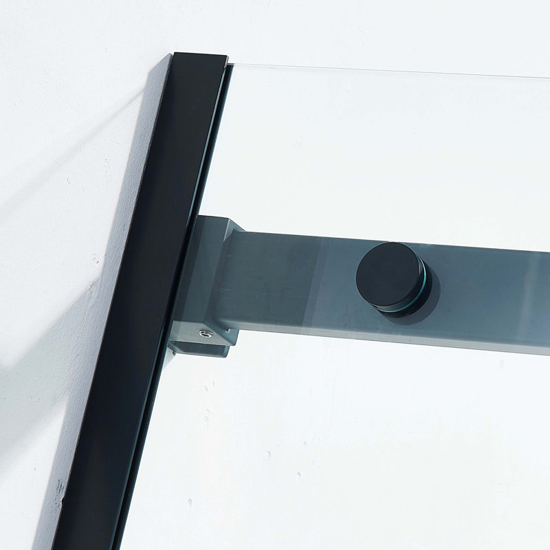 56-60"W X 75"H Semi-Frame Single Sliding Shower Door, 304 Stainless Steel , 5/16" (8Mm) Thick SGCC Tempered Clear Glass