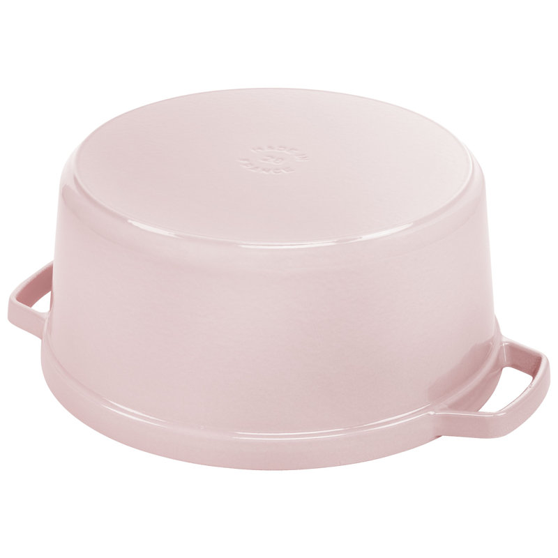 Staub Cast Iron Round Cocotte, Dutch Oven, 5.5-Quart, Serves 5-6, Made In France, Peony Pink, 7 quarts