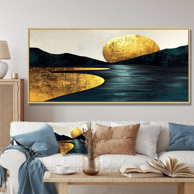 Randles Quiet Bold River dans la collection Emerald Gold Harmony II - Forest River Mountains, fresque murale, Cadre flottant