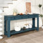 Console avec cadre bleu foncé : pour entrée. Pieds : pièce.