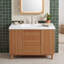 Meuble-lavabo de salle de bain avec lavabo en résine SMC, portes et tiroirs à fermeture en douceur et tablettes réglables