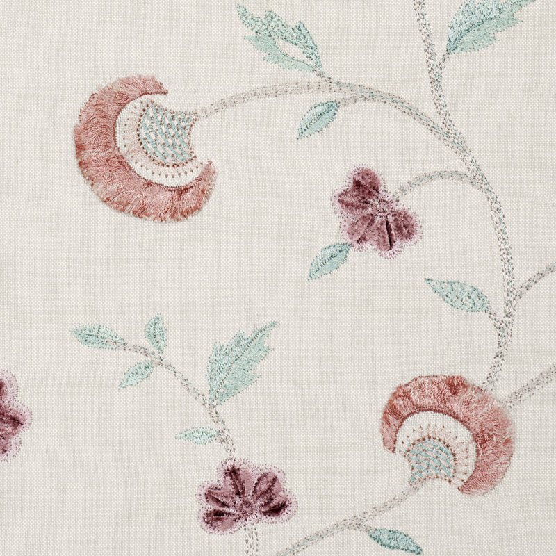 Lyla Embroidery Fabric, Rose/Natural