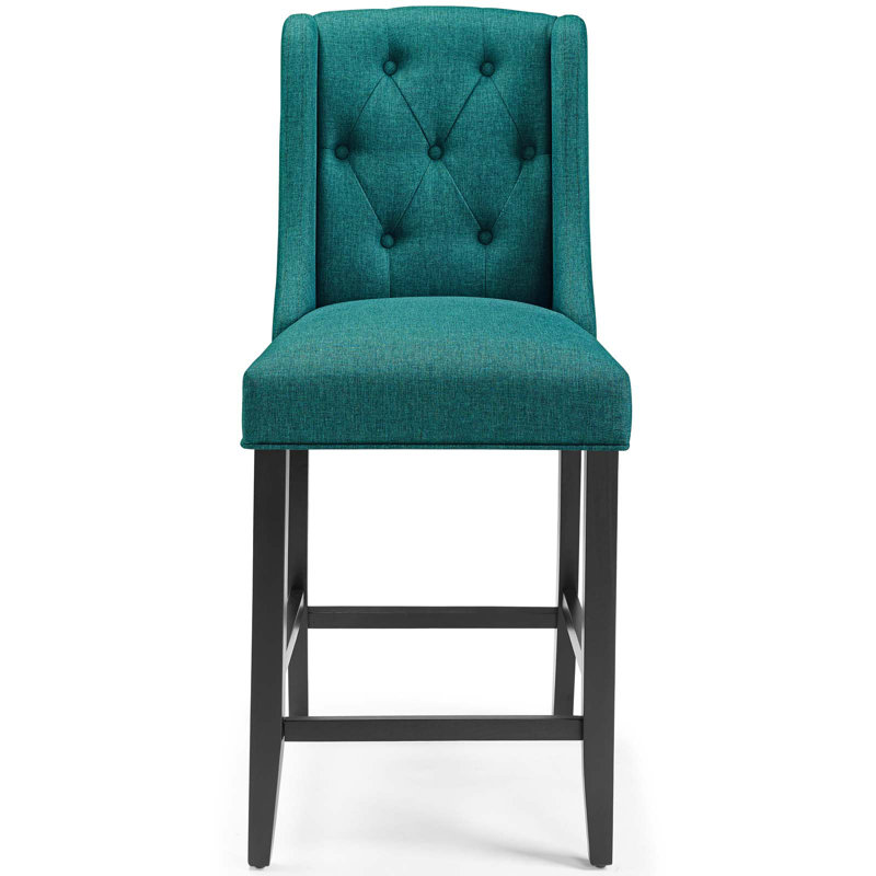 Tabouret Modway Baronet, Tissage bleu sarcelle, Tabouret de comptoir (siège d'une hauteur de 26,5