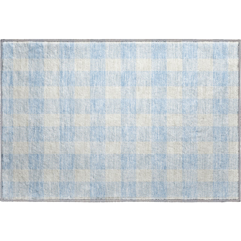Premium Machine Washable Prisco Sky Rug, Rectangle 1'8" x 2'6"