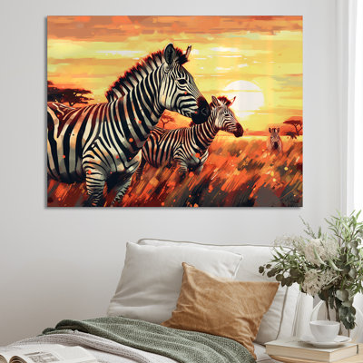 Orange African Zebra Safari I " Orange African Zebra Safari I "