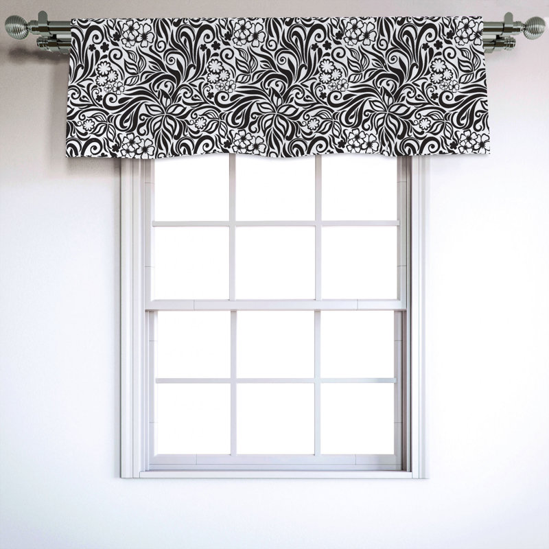 Sateen Floral Ruffled Window Valance