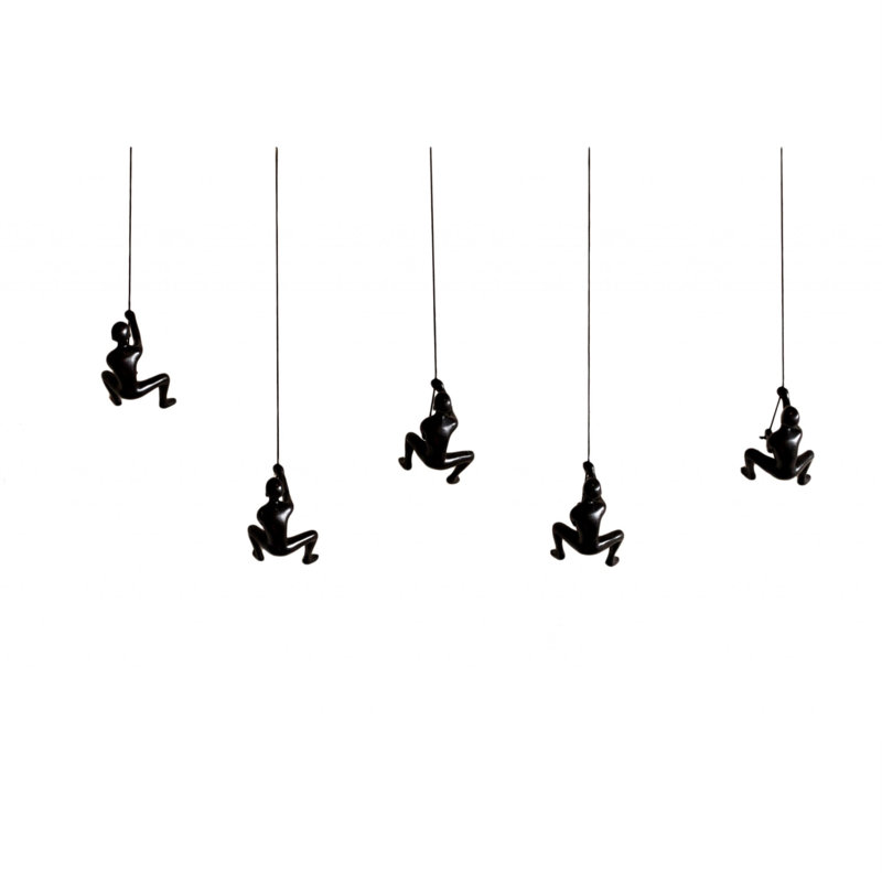 Sculpture murale «Climbing Man» | 5 pièces | Noir | 6 po