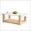 Table basse moderne et contemporaine 1pc avec plateau en faux marbre et design bicolore pour le salon principal