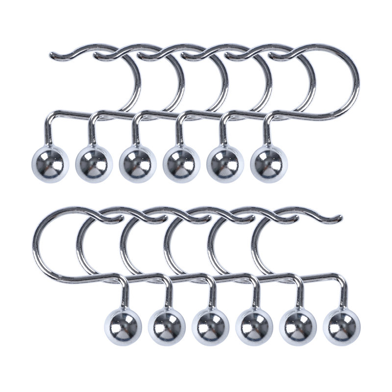 Crochets de rideau de douche Ball Steel, Chrome