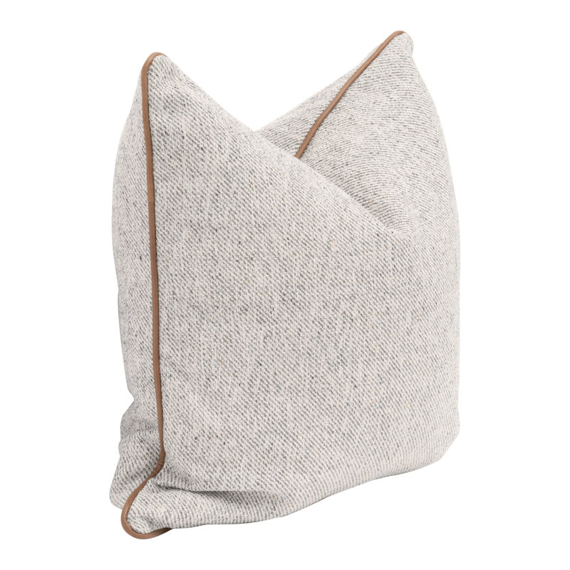 Kaidee Polyester Throw Pillow, Gray/Whisky Brown