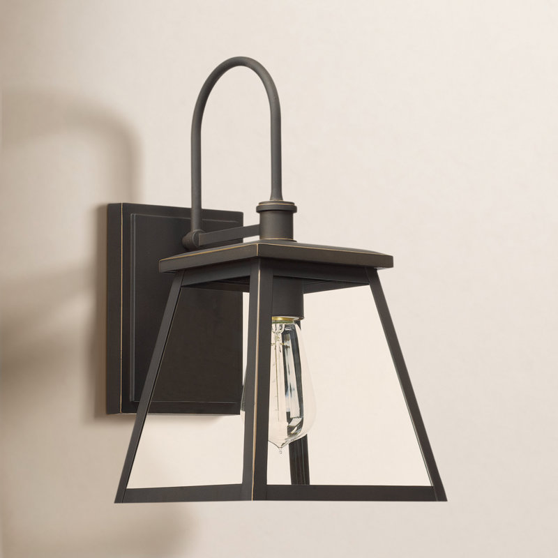 Lanterne murale d'extérieur en verre Wrentham, H 18,25 po x L 9,25 po x P 12,25 po, Bronze huilé