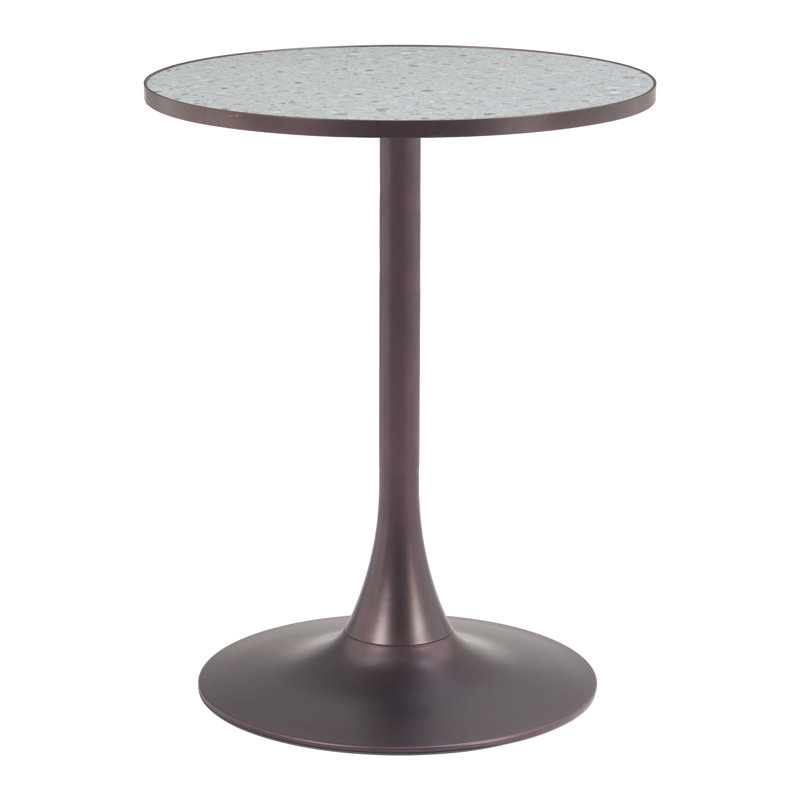 Table bistro Bite noir et bronze, Brun, Gris