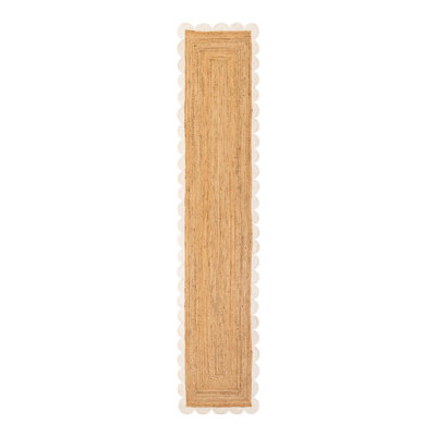 Solid Scallop Braided Jute Rug