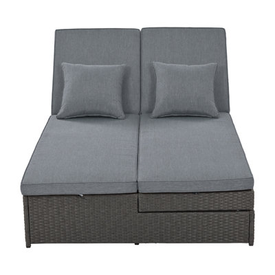 Outdoor Wicker Chaise Lounge , Cushion Included