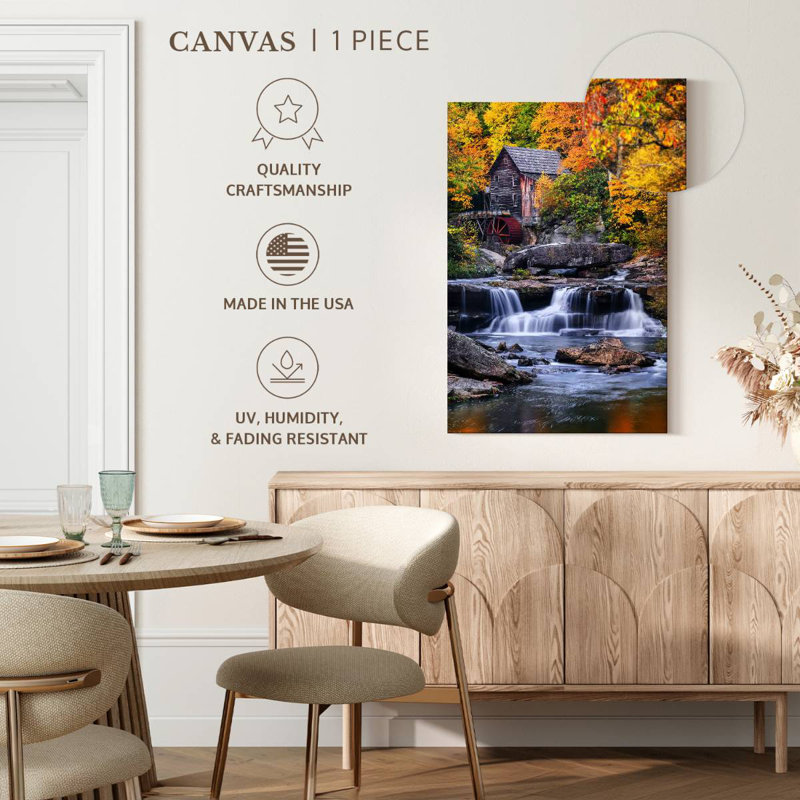 Moulin Alvord Glade Creek en automne, H 36 po x l 24 po
