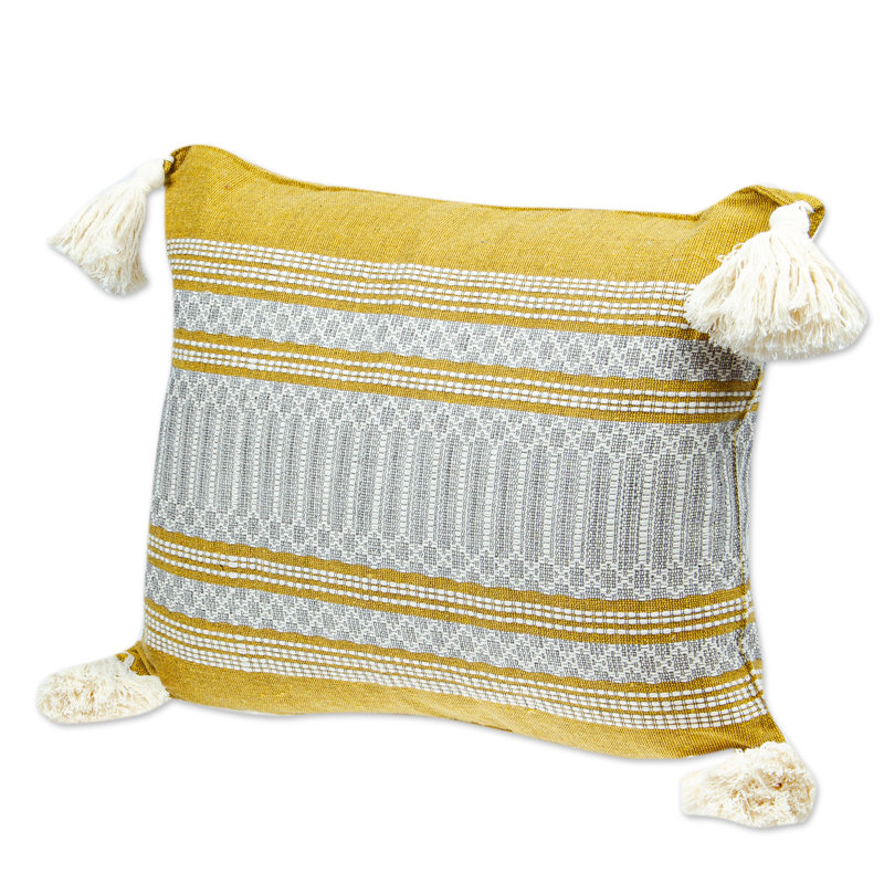  Housse de coussin géométrique rectangulaire, Jaune