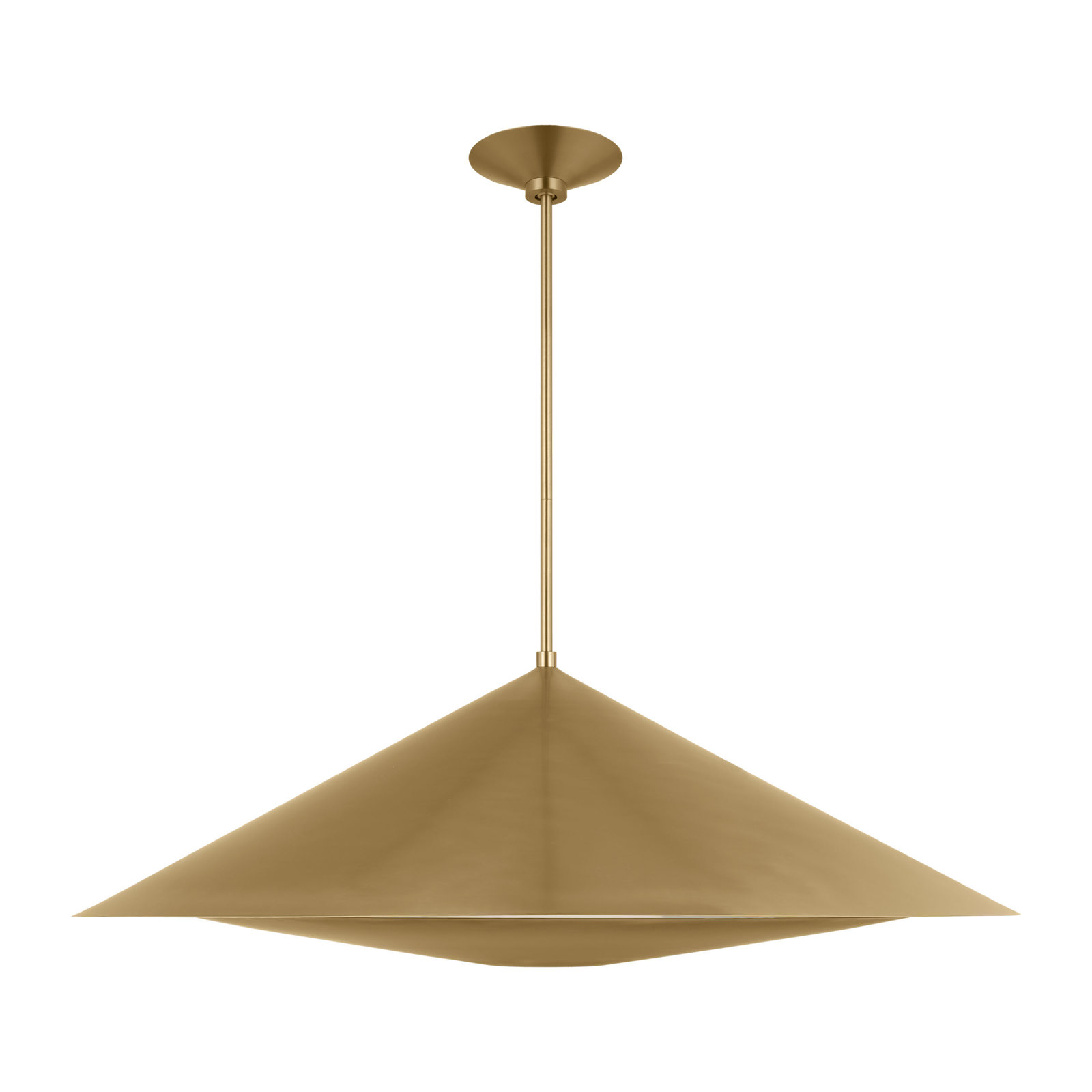 Dimmable Single Light Pendant, 66.5" H x 36" W x 36" D, Burnished Brass