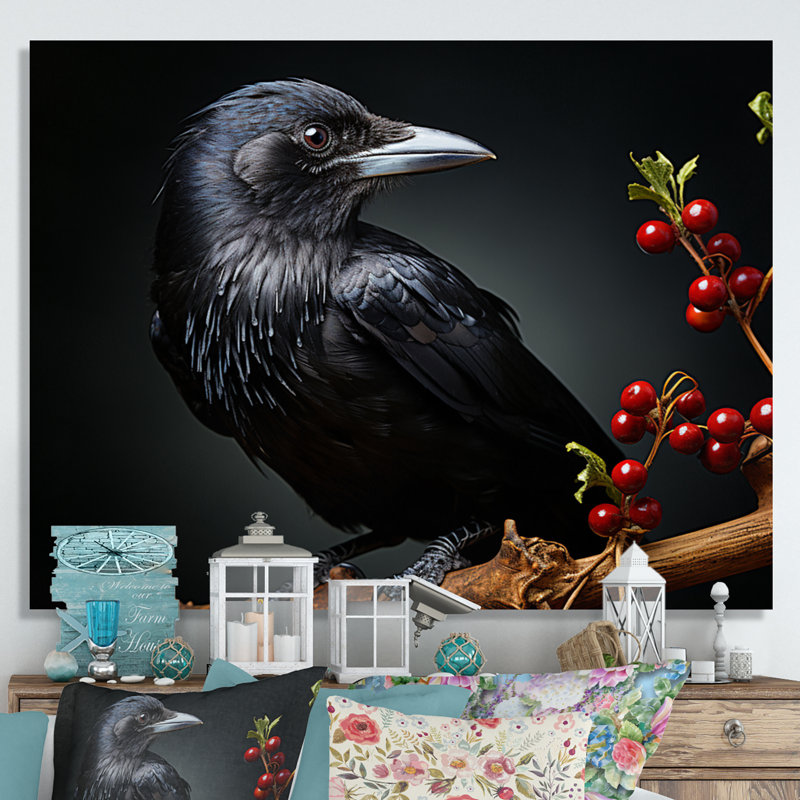" Haussland Bird Portrait II ", Wrapped Canvas, 12" H x 20" W x 1" D