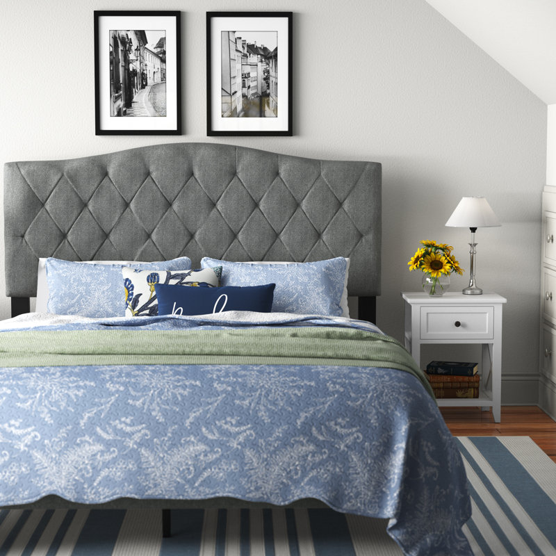 Saltford Upholstered Platform Bed, Stone, Queen