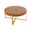 Table basse 33,86 "épissure ronde - bois de sapin, pieds dorés - rétro-129581449-129581448