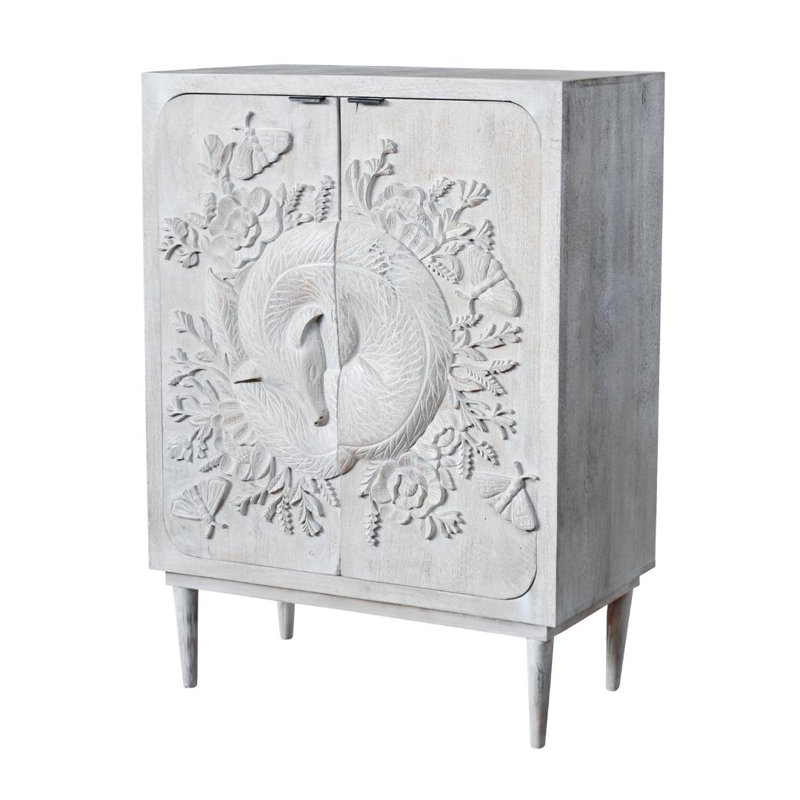 Armoire d'appoint 2 portes en bois massif Aidyen
