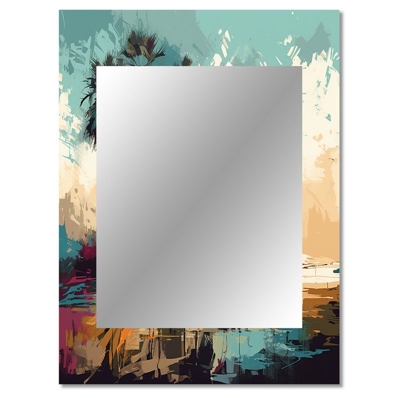 Blue Coastal Bohemia II - miroir décoratif de plage, miroir mural bleu, impression d'art en métal, 40 po x 30 po