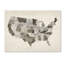 « united states aquarelle map » par michael tompsett, reproduction d’art sur toile tendue-12628642