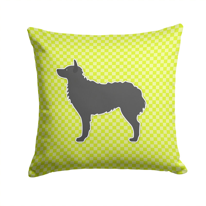 Coussin décoratif intérieur/extérieur croate berger, H 14 po x l 14 po x P 3 po, Vert