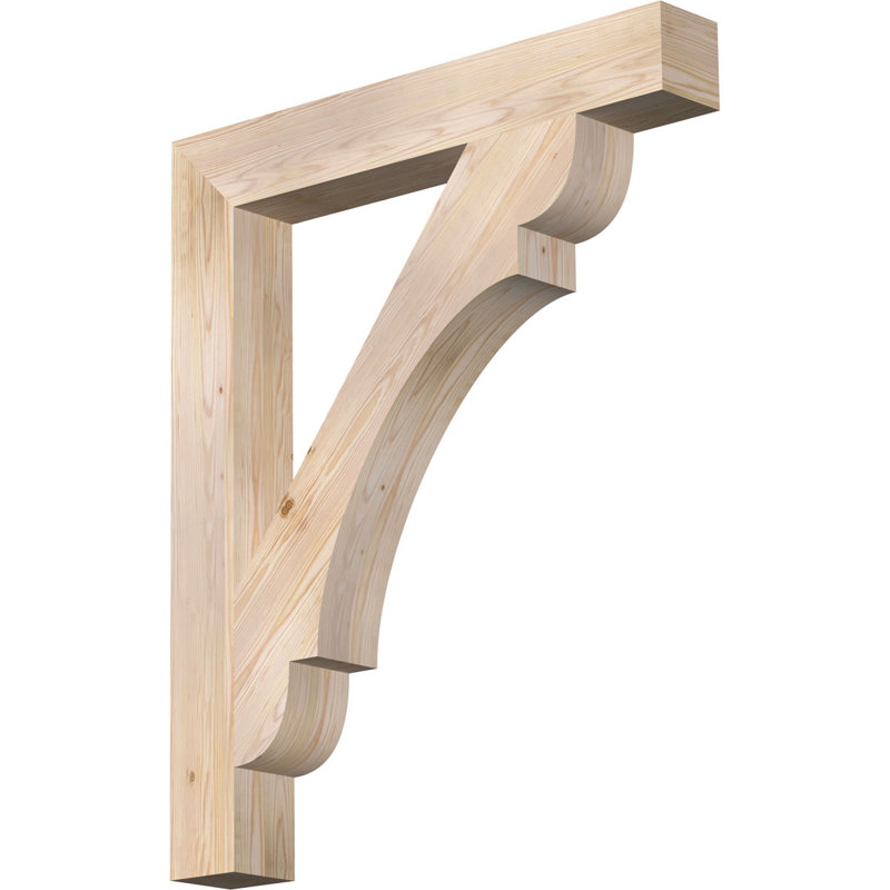 H 5,5 po x l 40 po x Support en bois / corbeau, Sapin de Douglas, H 48 po x l 5,5 po x P 40 po