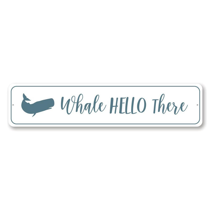 Panneau en aluminium «Whale Hello There», H 6 po x l 24 po x P 0,06 po