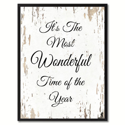 «It's The Most Wonderful Time of The Year», reproduction d'art textuel sur toile encadrée