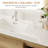 48" Mid Century Modern Bathroom Vanity with Sink, Natural Wood Finish, White Ceramic Top, Soft Close Drawers and Open Storage Shelves, Pre-Assembled Need-1965535059