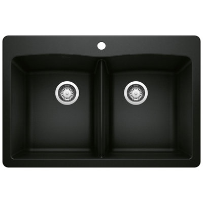 Diamond SILGRANIT 33" L x 22" W Double Bowl Drop-In/Undermount Kitchen Sink