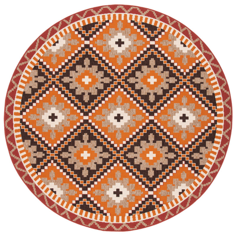 Northpoint Veranda Performance Geometric Indoor/Outdoor Area Rug, Round 5'3"