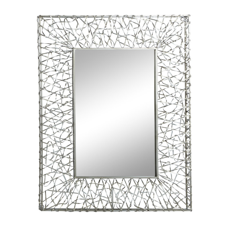 Silver Rectangular Full Length Iron Wall Mirror