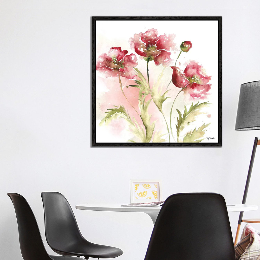 Blush Watercolour Poppy III - Painting on Canvas